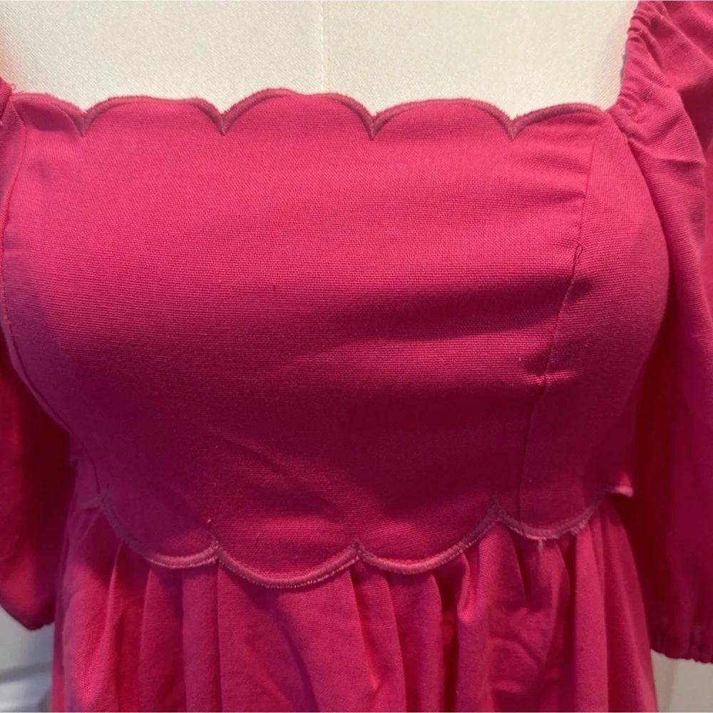 O.P.T April Pink Scalloped Women's Mini Dress NWT Size Small - Picture 3 of 5